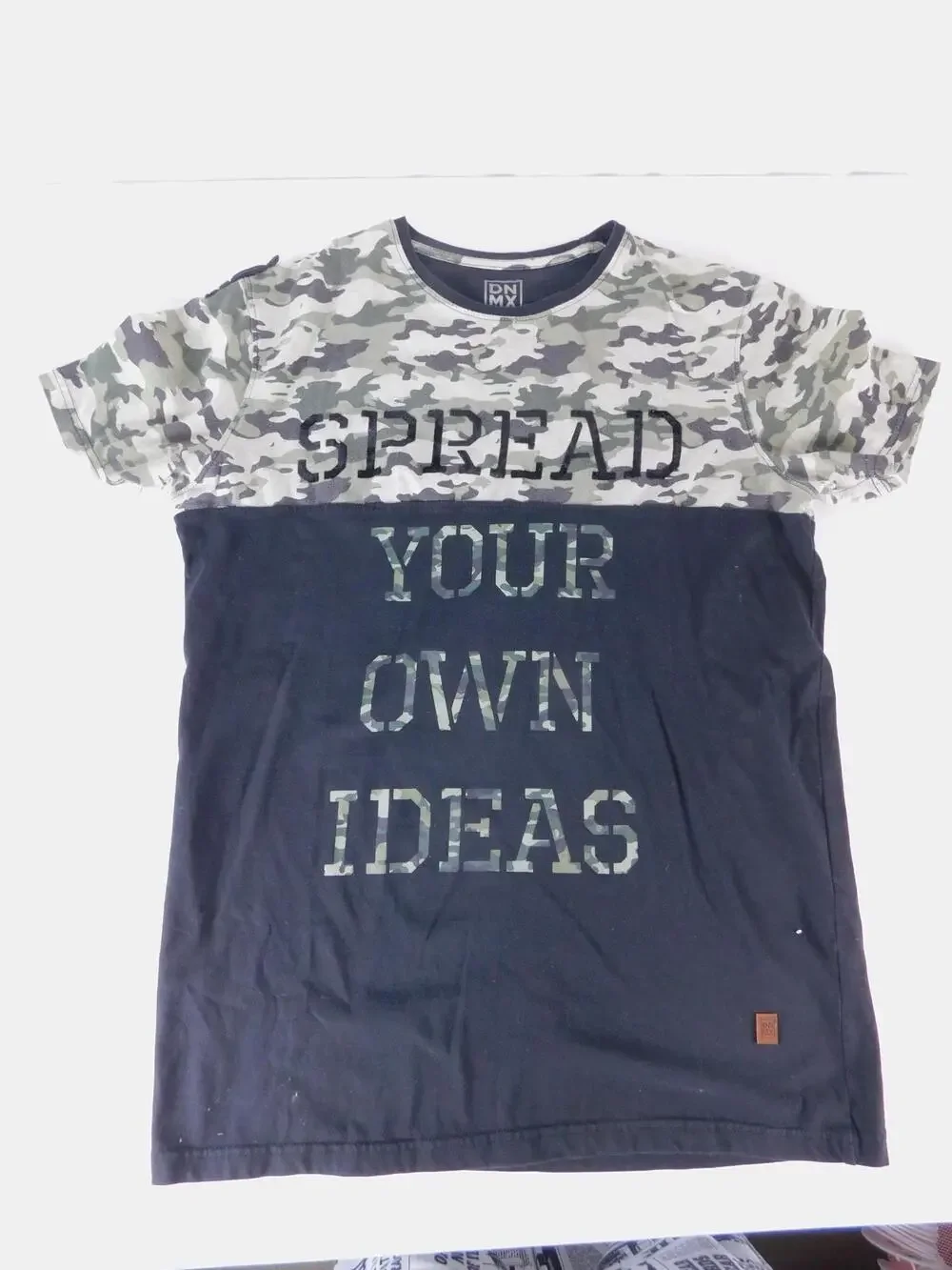 DN MX Shirt Mens XL Black Camo Spread Your Own Ideas Graphic Tee Tagless Jersey